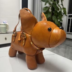 Sac bandoulière en cuir pleine fleur fait main, motif bouledogue français 3D, sac à main de luxe avec coutures artisanales, sacoche <span class=keywords><strong>pour</strong></span> femme, cadeau - Product Image 4
