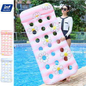 Flotador Inflable Kelukeya, Diseño de Margaritas Rosadas, Tumbona Flotante para Adultos, Silla Flotante para Piscina - Product Image 1
