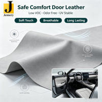 Jemery - Garniture de porte automobile en silicone et cuir PU, métallique, extensible, imperméable, avec support adhésif, résistante aux rayures, OEM