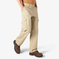 Pantalon de travail cargo décontracté pour homme, coupe ample, kaki, résistant, élégant, pour l'extérieur, avec fermeture éclair amovible