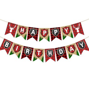 <span class=keywords><strong>Guirlande</strong></span> de drapeaux vintage joyeux anniversaire en toile de jute pour décorations de fête Diwali Bannière Décorations suspendues - Product Image 5