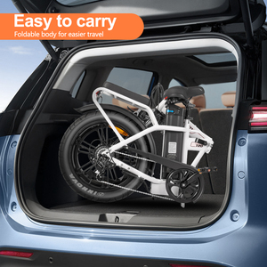 Bicicleta Eléctrica Plegable en Existencia en la UE, Modelo Q30 con Llantas Gruesas, 250W, 48V, 15.6AH, 20*4 Pulgadas, Alcance de 40 km, Frenos de Disco Dobles, Bicicleta Eléctrica V20 para Adultos - Product Image 2