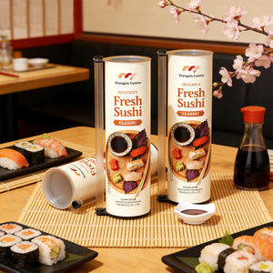 บรรจุภัณฑ์ซูชิแบบหลอดพิมพ์ลายตามสั่ง ยี่ห้อ Sprintpackage เป็นมิตรต่อสิ่งแวดล้อม สำหรับอาหาร กล่องทรงกระบอกสำหรับซูชิ - Product Image 1
