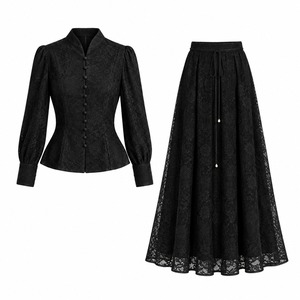 Pink Lace Mini <b>Dress</b> High Neck Puff Sleeve A-Line Fitted Casual <b>Formal</b> <b>Vintage</b> Elegant Spring Breathable Solid Color - Product Image 3