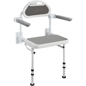 Chaise de douche pliante murale Hongtu avec dossier et repose-jambes pour personnes âgées, femmes enceintes, personnes handicapées, antidérapante et offrant un bon soutien - Product Image 5