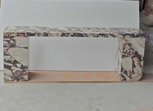 Mesa Consola de Entrada de Mármol Natural Italiano de Lujo, Calacatta <span class=keywords><strong>Viola</strong></span>, Muebles de Interior para Decoración de Casa o Villa - Product Image 2