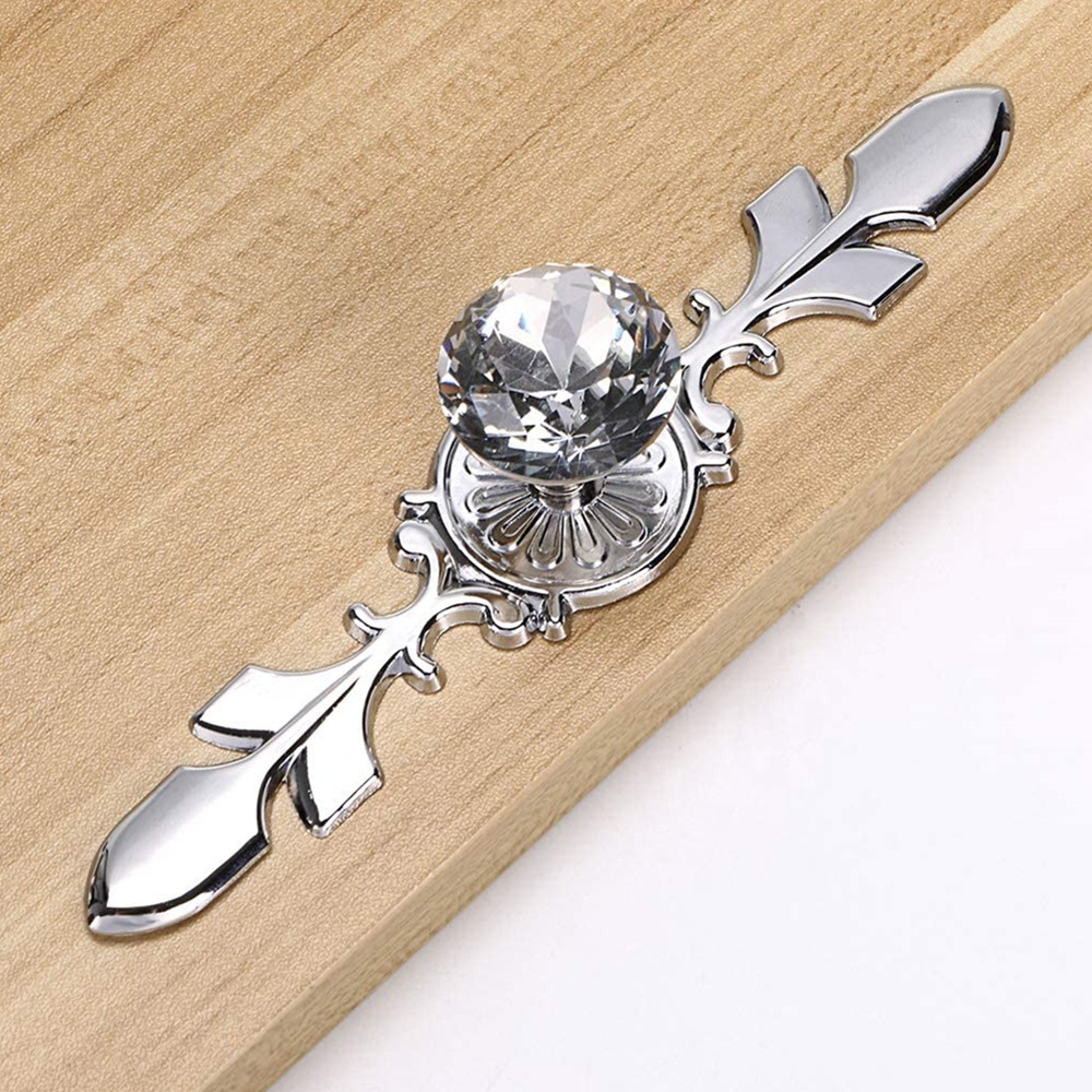 Cabinet Knobs 30mm Drawer Pulls Handles Diamond Shape Crystal Glass Pull Handle Kitchen Door Wardrobe Hardware