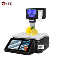 Balance à code-barres à double écran NVK TM-A, 15 kg, calcul électronique du prix, plateau en acier inoxydable pour marché, charcuterie, épicerie fraîche
