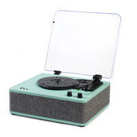 Haut-parleur stéréo intégré nostalgique 3 vitesses en bois sans fil BT haut-parleur lecteur vinyle radio FM USB tourne-disque tourne-disque
