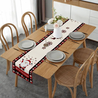 Chemins de table et nappes décoratives de Noël personnalisés avec motif Père Noël, style américain, en lin, pour la salle à manger à la maison