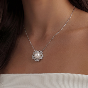 Collar de Plata S925 con Perla de Agua Dulce en Forma de Corazón y Colgante con Circonitas, Joyería Romántica para Mujer - Product Image 4