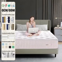 Colchón de Lujo AIDI de Alta Calidad, Tamaño Queen y King, para Hotel, con Espuma Viscoelástica, Resortes Encapsulados y Látex, en Caja