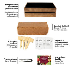 Kit de jardinage miniature écologique pour intérieur/extérieur, laitue, radis, poivrons verts, tomates cerises, <span class=keywords><strong>pot</strong></span> de fleurs <span class=keywords><strong>en</strong></span> bambou, kit de démarrage - Product Image 3