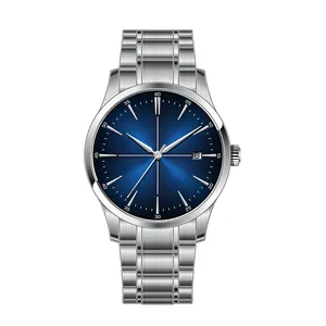 Reloj de pulsera automático para hombre y mujer, de acero inoxidable, con logotipo