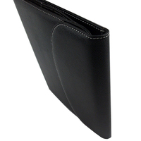 Organizador personal de tres pliegues, administrador de carpetas de cuero multifunción de gama alta, organizador de documentos Padfolio, archivo de logotipo en relieve personalizado