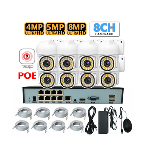 Kit NVR POE 8 canaux 8MP 4K avec détection humaine, vision nocturne couleur, caméra de sécurité réseau PTZ grand angle, système de surveillance CCTV - Product Image 1