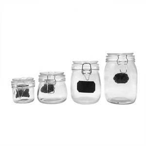 Glass Jar With Metal Clip/glass storage container jar