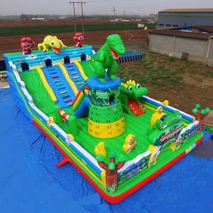 Fábrica PVC 17*7m Parque <span class=keywords><strong>de</strong></span> Atracciones inflable Laberinto/Escalada en roca/Tobogán/Carrera <span class=keywords><strong>de</strong></span> obstáculos Dinosaurio <span class=keywords><strong>Castillo</strong></span> inflable - Product Image 3