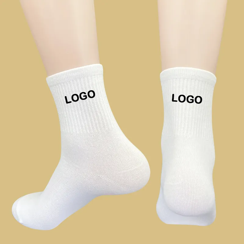 Kualitas crew mode kaus kaki katun produsen pria logo kustom kaus kaki olahraga nyaman
