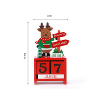 Calendrier de l'Avent en bois, calendrier de bureau avec Père Noël, bonhomme de neige, renne, décoration de table de Noël, ornement, cadeau de Noël