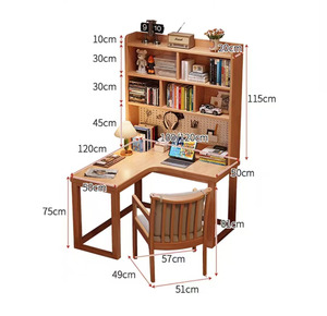 多機能テーブルデザイン木製ライティングデスク寝室用オフィステーブルコンピュータデスク竹テーブル仕事研究用 - Product Image 5