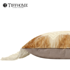 Housse de coussin décorative TiffHome Chic à motifs, avec franges, couleur marron ombré, pour canapé, chambre à coucher, salon - Product Image 2