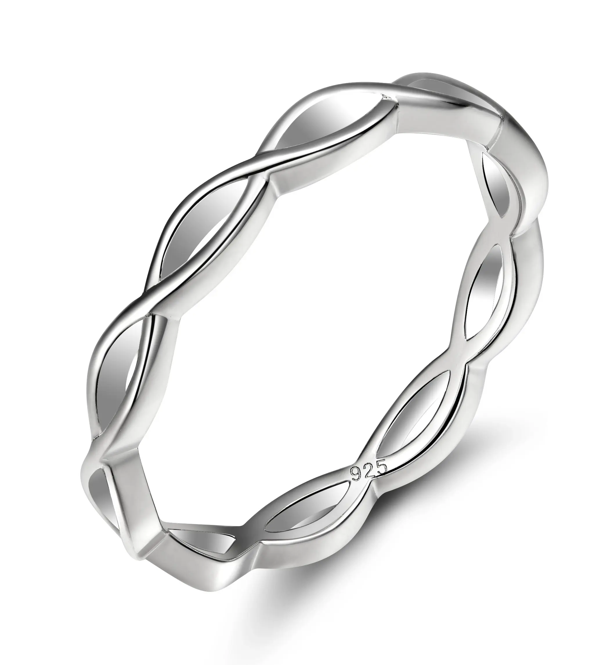 Модные ювелирные изделия обручальное стерлингового серебра 925 кольцо кельтский кольцо простой перекрестный Бесконечность обручальное кольцо для женщин