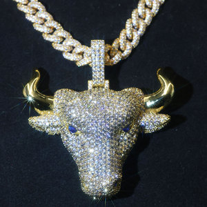 Pendentif Hiphop VVS Moissanite Iced Out en Argent S925 pour Homme, Breloques 3D Personnalisées avec Chaîne - Product Image 4