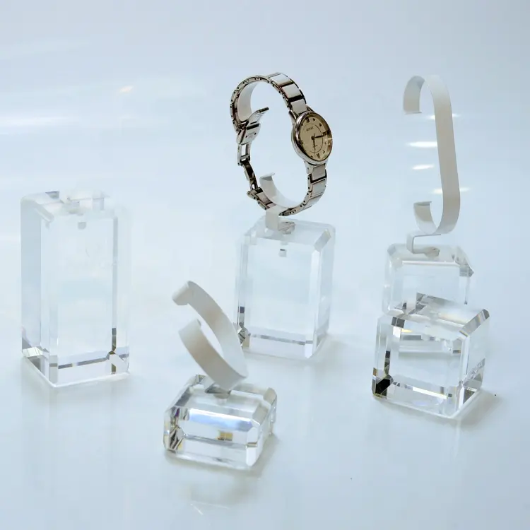 Customized Clear Free Acrylic C Ring Watch Holder Transparent Wrist Jewelry Display Stand