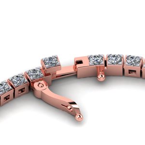 ชุดง่ามสีขาวโรสโกลด์สำหรับผู้ชายและผู้หญิงสร้อยข้อมือเทนนิสมอยส์ซอไนต์ทรงกลมสี D VVS1เงินสเตอร์ลิง925 - Product Image 5