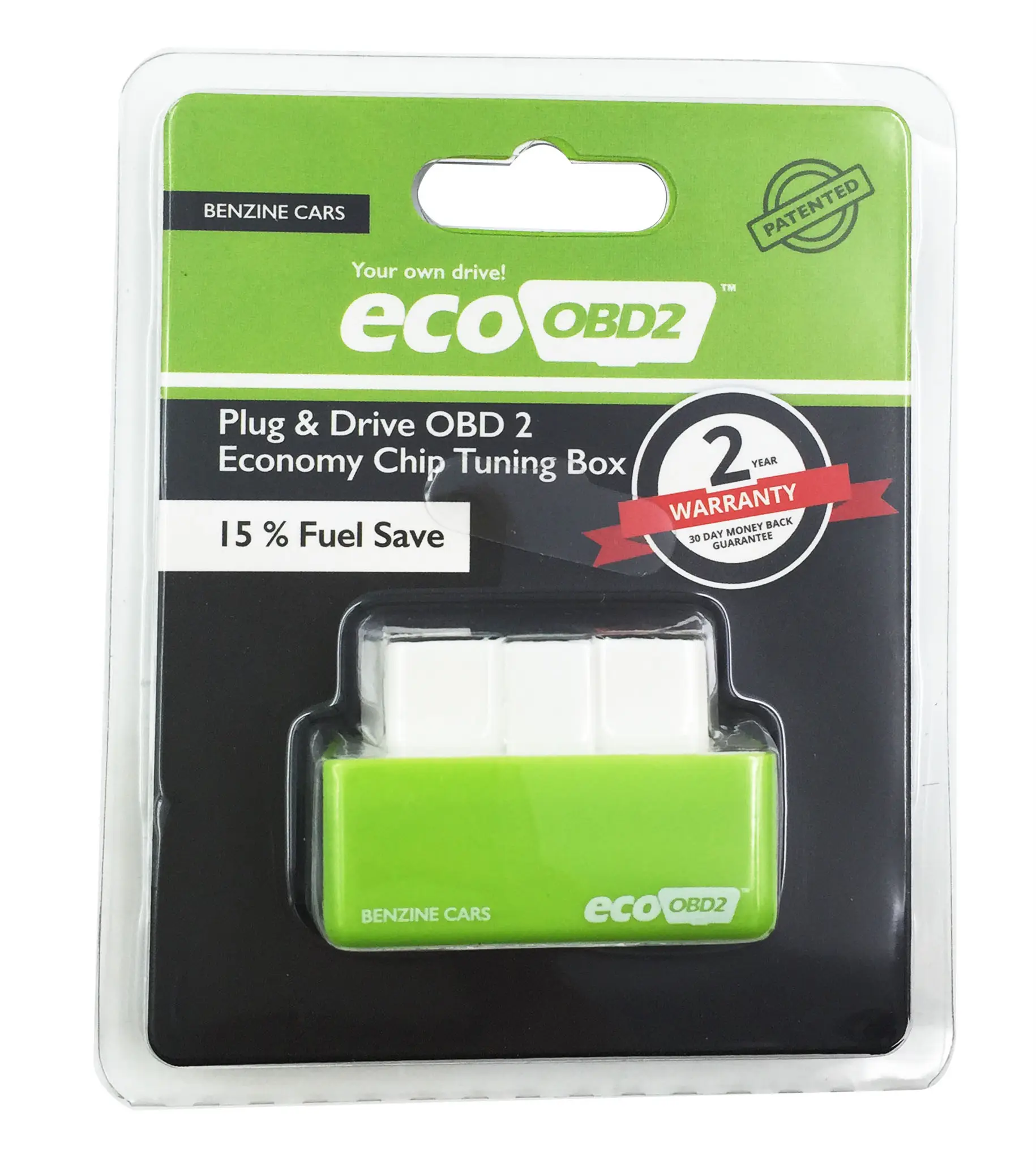 car fuel saving device Green EcoOBD2 Economy Chip Tuning Box OBD Car Fuel Saver Eco OBD2 for Benzine Cars Fuel Saving 15%