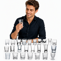 Verres à Baijiu écologiques en stock direct usine, gobelets à spiritueux à fond épais, verres à wonton en forme d'entonnoir