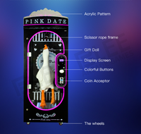2026 Popular Pink LED Arcade Claw Machine High Quality Toy Crane Machine Coin Operated Vending Machine