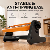 Support de gamelle surélevé réglable en hauteur pour animaux de compagnie, double gamelle en acier inoxydable antidérapante pour chien et chat