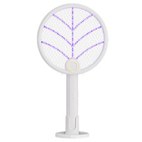 Raquette anti-moustiques électrique murale pliable 2-en-1 et lampe tue-moustiques domestique, alimentée par batterie au lithium, ignifuge