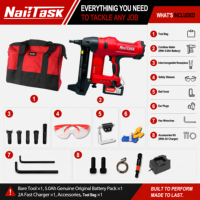 Pistolet à clous industriel sans fil 20V 5.0AH au lithium-ion, sans balais, pour béton, 16-40mm, robuste, 100J NailTask DCCN100X2