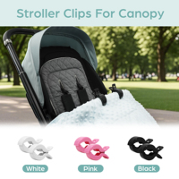 Accessoire de voyage multifonctionnel Large bouche étroitement noir 2 Pcs Blanket Clamp Baby Stroller Clips