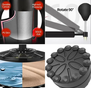 JIKE Adjustable Height <strong>Free</strong> <strong>Standing</strong> Pedestal Boxing Punching <strong>Bag</strong> with Spinning Bar Solid PU Material Water Sand Filling - Product Image 4