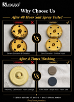 Boutons en métal SANKO pour jeans, bronze antique, argent mat, texture martelée, avec tige pour jeans, denim, accessoires de couture