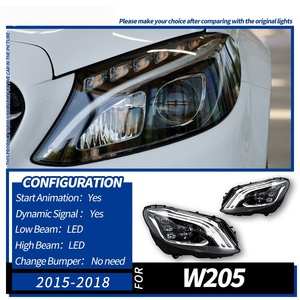 Kit de phares avant Full LED pour <span class=keywords><strong>Mercedes</strong></span> <span class=keywords><strong>Benz</strong></span> Classe <span class=keywords><strong>C</strong></span> W205 2015-2021, style Multibeam, mise à niveau des phares avant, Plug and Play - Product Image 5