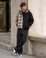 Sweat-shirt à capuche zippé personnalisé pour homme, style streetwear hip-hop automne-hiver, veste réversible imprimée rétro, 100% coton, coupe décontractée