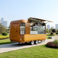 Food Truck, Remorque à café, Camion de vente ambulante, Fourgon de restauration, Remorque alimentaire vintage, avec cuisine entièrement équipée pour hot-dogs, snacks, boissons