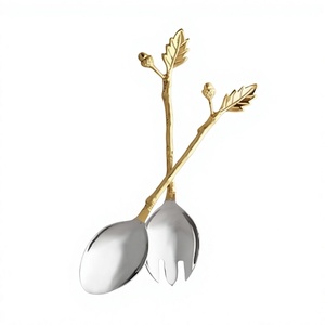Elegante y Estilizado Juego de Cubiertos de Acero Inoxidable 304 con Forma de Hoja para Venta al por Mayor, Fiestas, Cocina Real y Uso Doméstico - Star Crafts India - Product Image 1