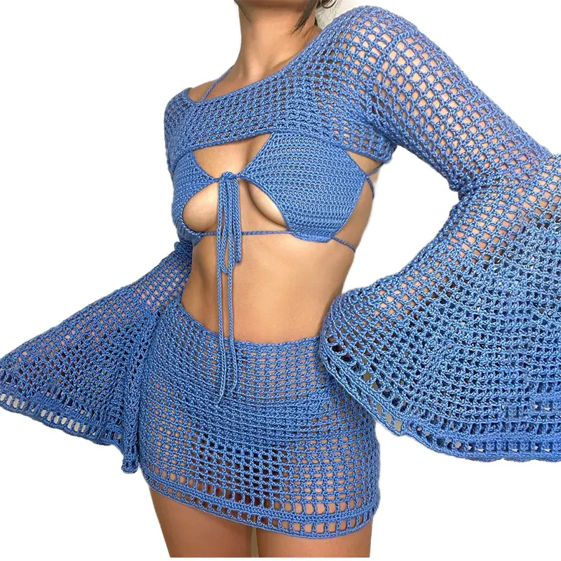 Women beach cover-up wrap skirts costume da bagno swimwear women bikini set beach cover up