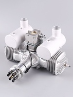 Moteur DLE170 pour avion modèle réduit, essence, bicylindre, deux temps, échappement latéral, refroidissement naturel par air, démarrage manuel, cylindrée 170 cm³