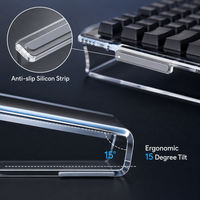 Support de clavier ergonomique incliné en acrylique personnalisé, support OEM à marque privée, rehausseur de clavier mécanique en acrylique massif pour la décoration de bureau