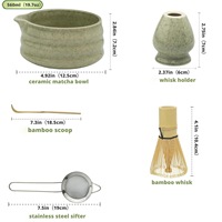 Vente en gros d'ensembles de fouets à matcha en céramique et bambou personnalisés OEM