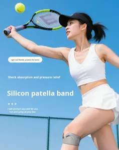 Sangles de genou en silicone pour tendon rotulien, élastiques, flexibles, réglables, respirantes, de soutien et de protection, vente en gros - Product Image 6