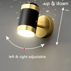 Lámpara de Pared LED, Simple, Plegable, Giratoria, Proyector de Estrellas, para Hogar, Hotel, Dormitorio, Sala de Estar, Lámparas de Noche - Product Image 5