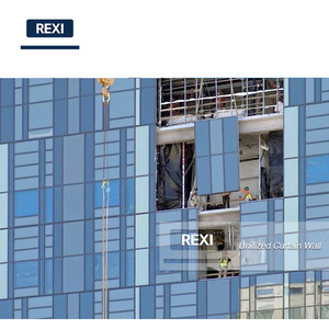 Système de façade en verre et aluminium unitaire sur mesure en Chine, façade de mur-rideau sur mesure, Australie, Émirats arabes unis, Dubaï, États-Unis, Nouvelle-Zéland, pierre moderne - Product Image 2